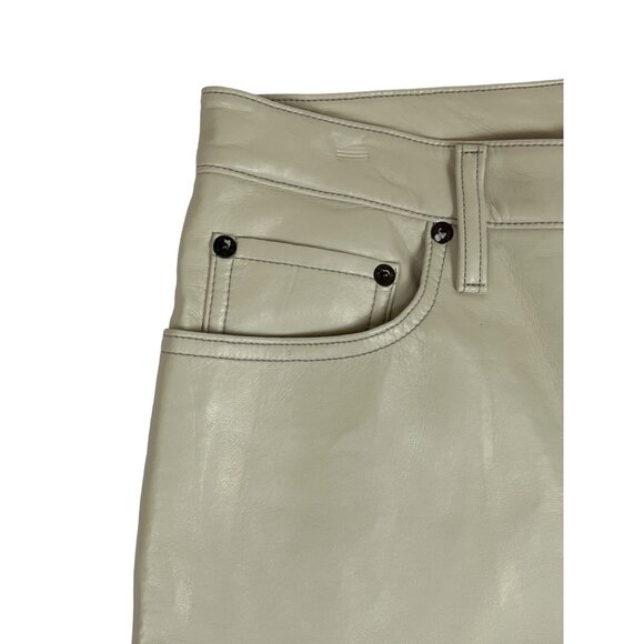 Agolde Women's Recycled Leather Relaxed Boot Pant in powder Sz 27 - NWT - Picture 8 of 14